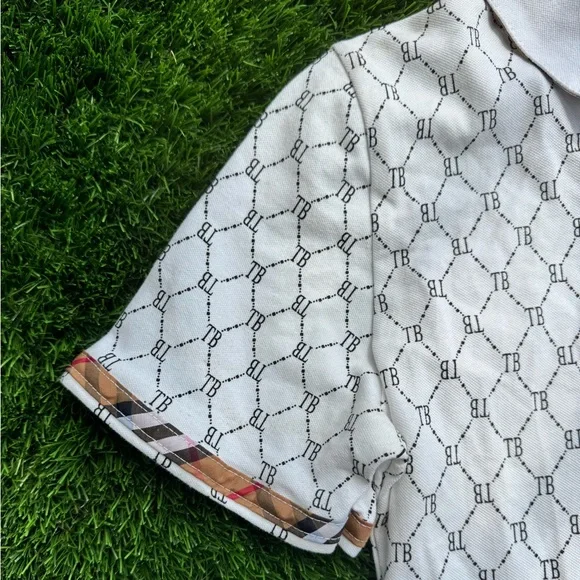 NWT Thomas Burberry Monogram Polo Shirt - Picture 7 of 12